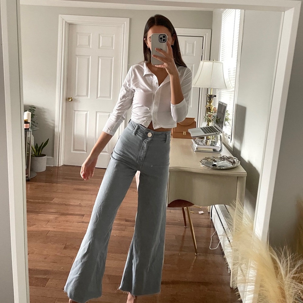 Zara Marine Straight in Light Blue Denim Jean